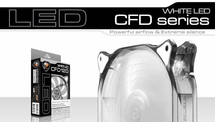 GREEN Cougar CFD12HBW 120mm LED Fan